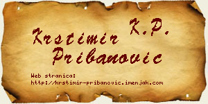 Krstimir Pribanović vizit kartica